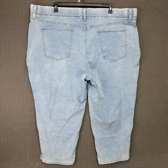 Terra & Sky Womens 4X Capri Jeggings Pull-On Light Wash Stretch Fabric - Picture 2 of 9